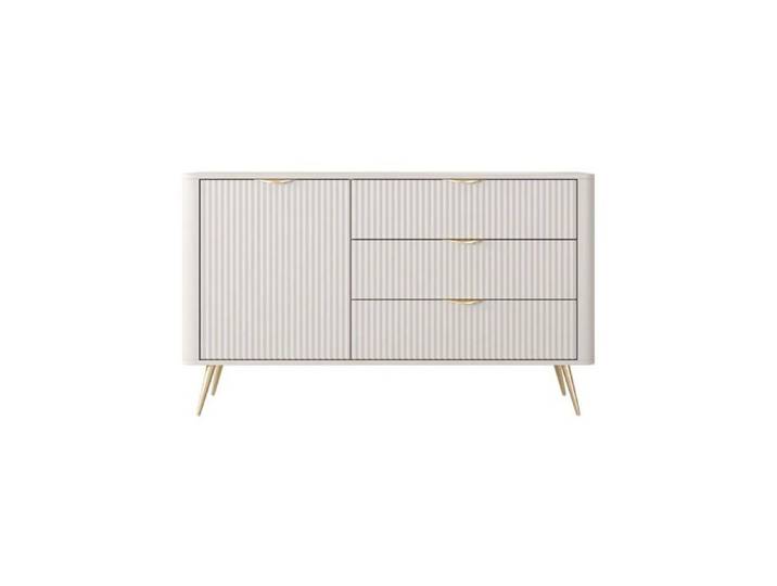 JOUDY MINI - Mini buffet 138cmeffet rainuré - Beige