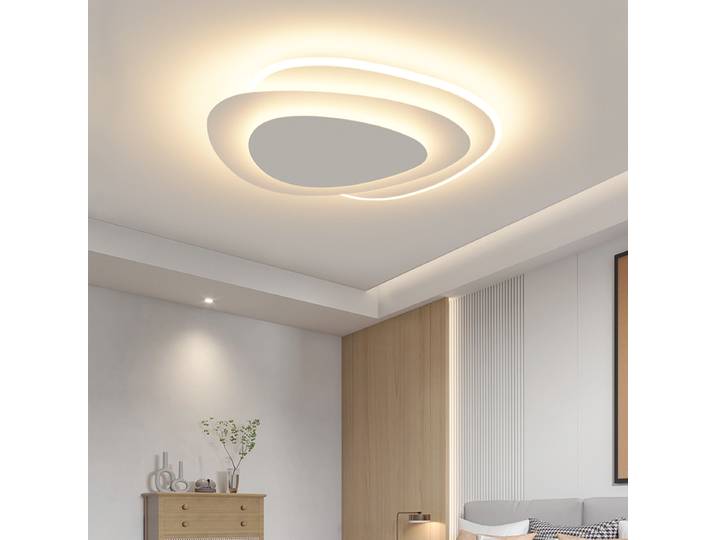 Nouveauté 2026 : Plafonnier intelligent ovale minimaliste Éclairage artistique pour salon et chambre principale