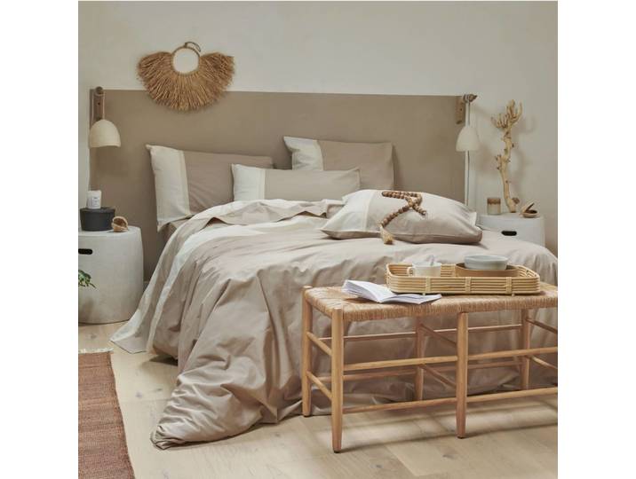 Housse de couette en coton bio beige 200 x 200 cm