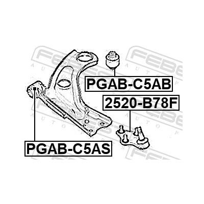 FEBEST Lagerung, Lenker vor der Achse PGAB-C5AB für Citroën/Peugeot