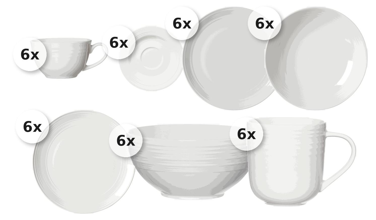 Kaffee- und Tafelservice 42 tlg. Levi weiss