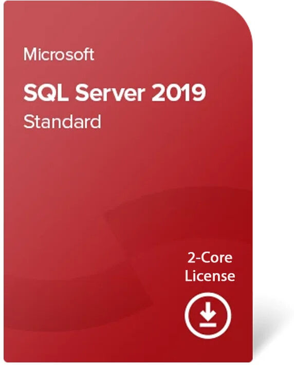 Microsoft SQL Server 2019 Standard 2 Core Licence SQL Server 2019 Standard par pack de 2 cœurs, conçue pour les bases de données professionnelles
