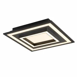 LED Smart Home Deckenleuchte CCT Deckenlampe dimmbar schwarz Stahl B 45 cm
