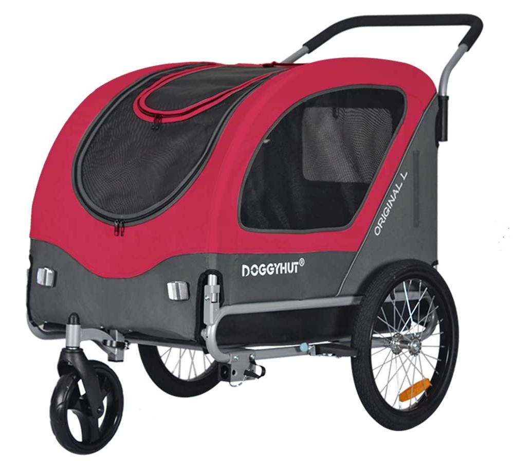 Hundefahrradanhänger Hundebuggy Jogger - 2-in-1 - Bis 35 kg - 80 x 56 x 63 cm - Für Fahrrad und Joggen