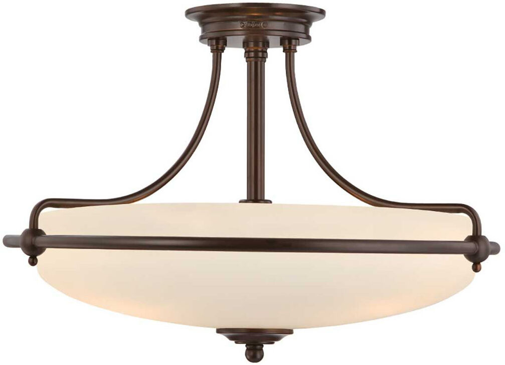 Marlow Home Co. Elberta Glass Semi Flush Mount Palladian Bronze