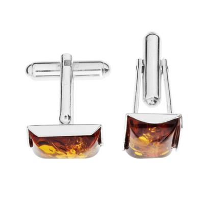 Manschettenknöpfe OSTSEE-SCHMUCK "Ostsee-Schmuck Manschettenknöpfe Classic 14 x 10 mm", weiß, Manschettenknöpfe, Herren, Silber 925 (Sterlingsilber)