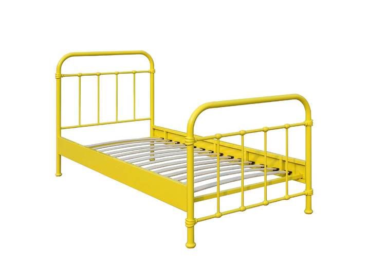 Metallbett New York 90 x 200cm Gelb/Gelb Metall - Gelb
