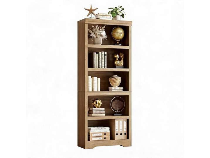 JoyGarden Bibliothèque ouverte style farmhouse 5 niveaux tablettes réglables MDF antidérapant – Carlo-30 – L 60 cm
