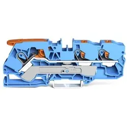 Wago 2110-5304 3-Leiter-Durchgangsklemme,mit Hebel und Drücker,10 mm2,blau 21105304  - 25 Stück