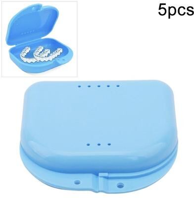 United Retainer Case Vented Denture Storage Box Portable Orthodontic Case Set blue