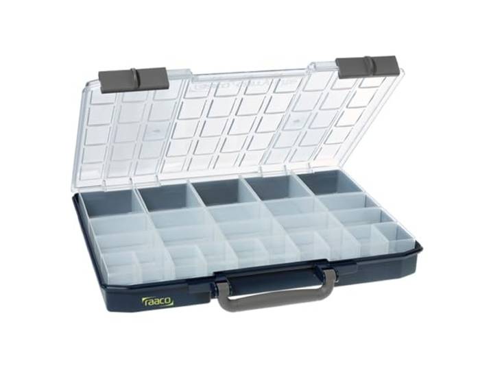 Raaco CarryLite 55 5x10-25/2 boîte de rangement\, 25 compartiments\, lot Boîte de Rangement Légère pour Atelier\, avec 25 Compartiments pour Petites Pièces\, Capacité de 10 kg\, Stockage Sécurisé - lot