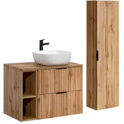BADMÖBEL 80.6cm Adriel 2er-Set Holz