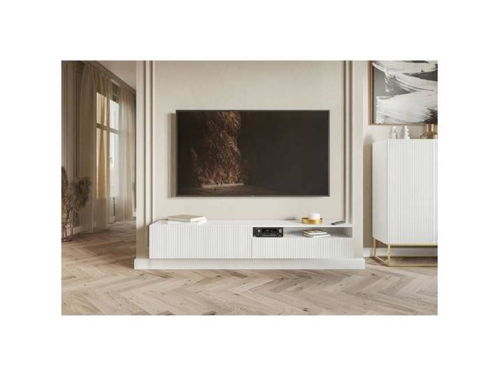 Meuble Tv avec niche - Blanc - Veldio - 175 cm