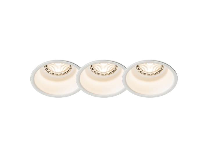Lot de 3 spots encastrés modernes blancs - Dept
