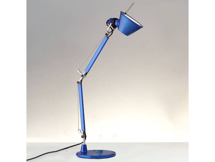 Artemide Tischleuchtelampe Tolomeo Micro, blau, für Arbeitszimmer / Büro, Aluminium, Design