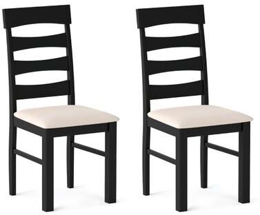 Costway High Back Dining Room Chairs Set of 2 with Padded Seat-Black