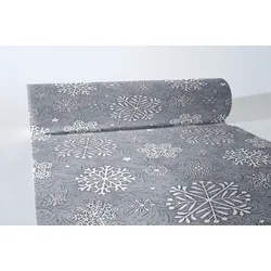 MANK Tischläufer Airlaid Steven in Silbergrau, 40 cm x 24 m , 1 Stück - Weihnachten Tischtuch