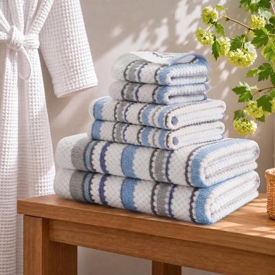 Madison Park Sutton Stripe 6 Piece Towel Set