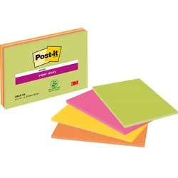 Post-it Haftnotizen 203 x 152 mm Farbig sortiert Rechteckig Blanko 4 Stück à 45 Blatt