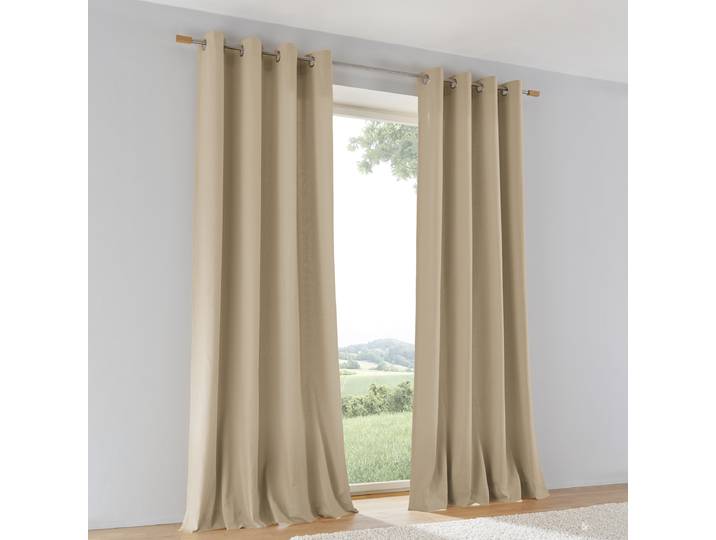 Rideau à œillets Duck 145cm Beige/Beige