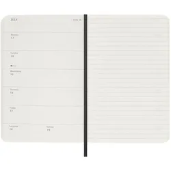 Moleskine, Agenda, Taschenagenda (Pocket 9x14, 1 Woche / 1 Seite)