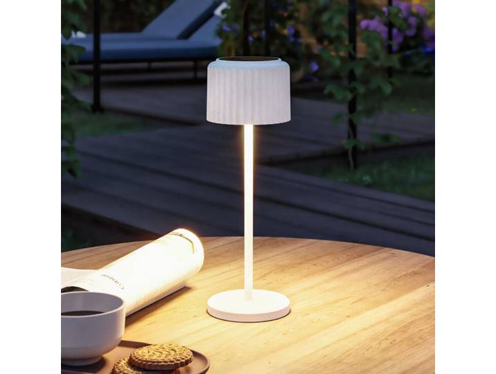 Else Solar LED-Akku-Tischleuchte, weiß, IP44 - Paulmann - Wohnzimmer - Modern - Aluminium - Einflammig