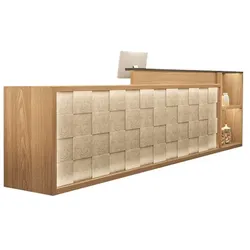 【DXBT180】Bartisch Tresen Theke Empfang Servicebereich Empfangstheke Kassentheke Kasse LED-Bartheke Braun L180*B60*H100CM