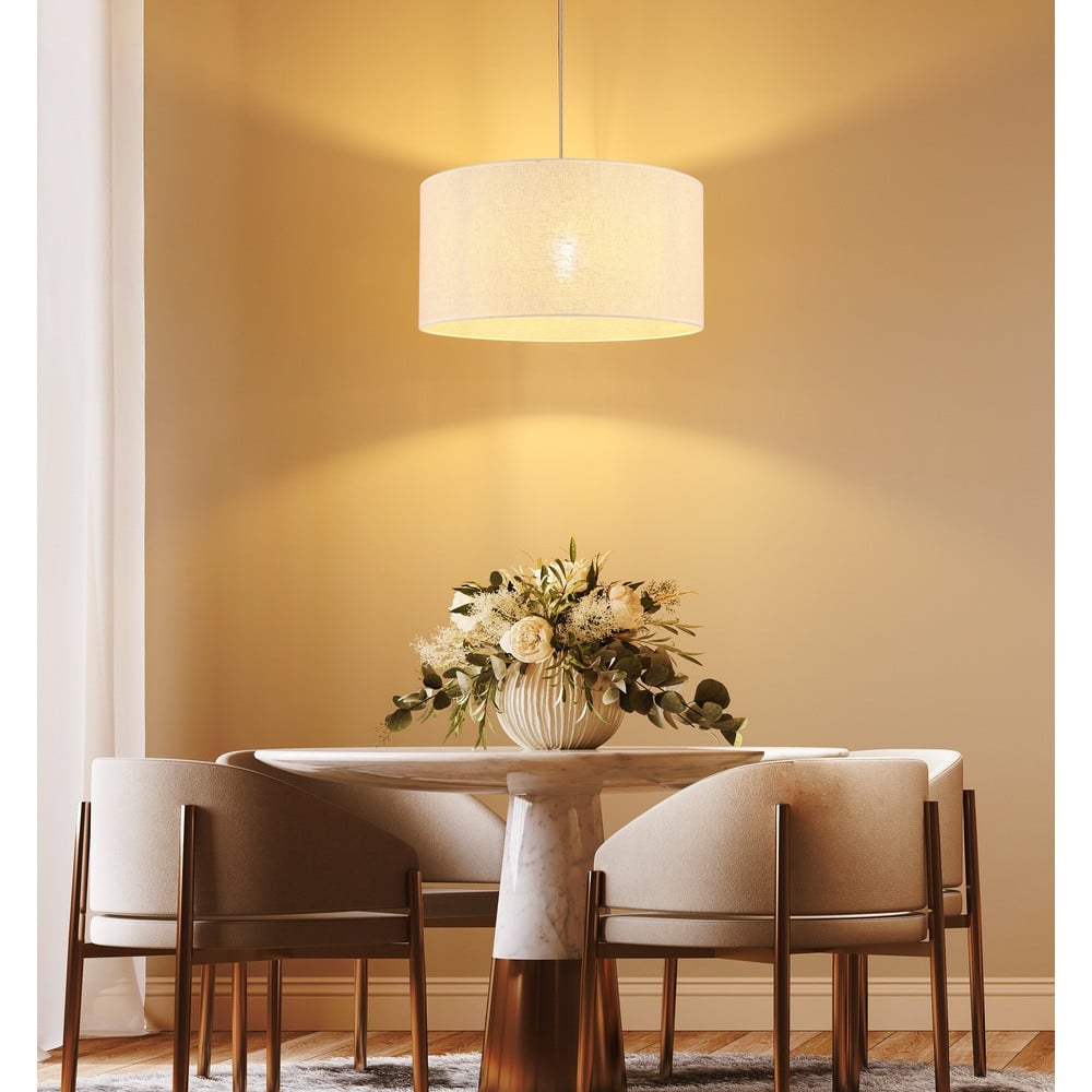 Globo Design hanglamp Jule bruin hout en textiel