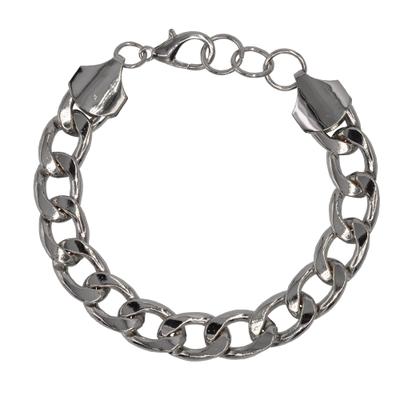Armband STEUER "Metall Glänzend Panzer", silber, Armbänder, Damen, 22,5cm, Edelstahl, glänzend, Armband