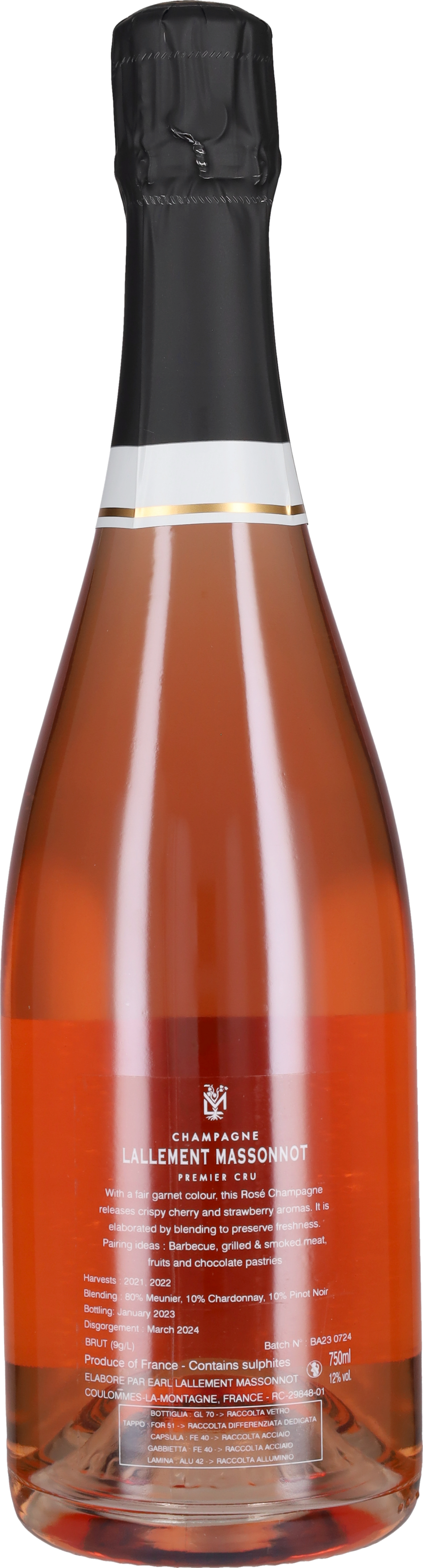 Champagne Rosé Brut 'Baies D'Alizes' Lallement Massonnot