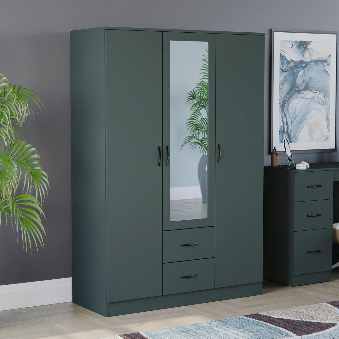 17 Stories Maybery MDF & Particleboard Wardrobe Paper 170cm H X 115.4cm W X 53cm D