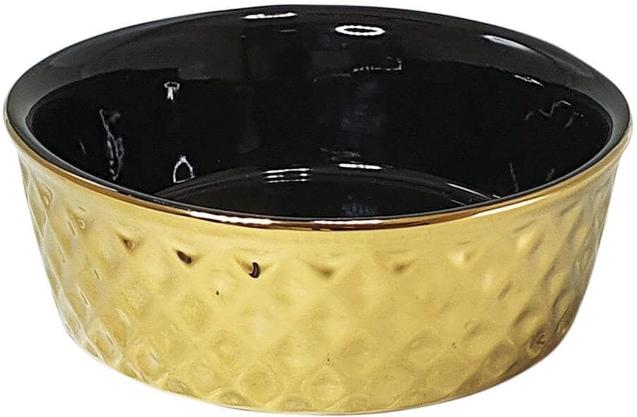 Futternapf NOBBY "Gold, Ø 20 cm, 1 I", schwarz (goldfarben, schwarz), H:7cm Ø:20cm, Näpfe, Futternapf goldfarben, schwarz Einheitsgröße