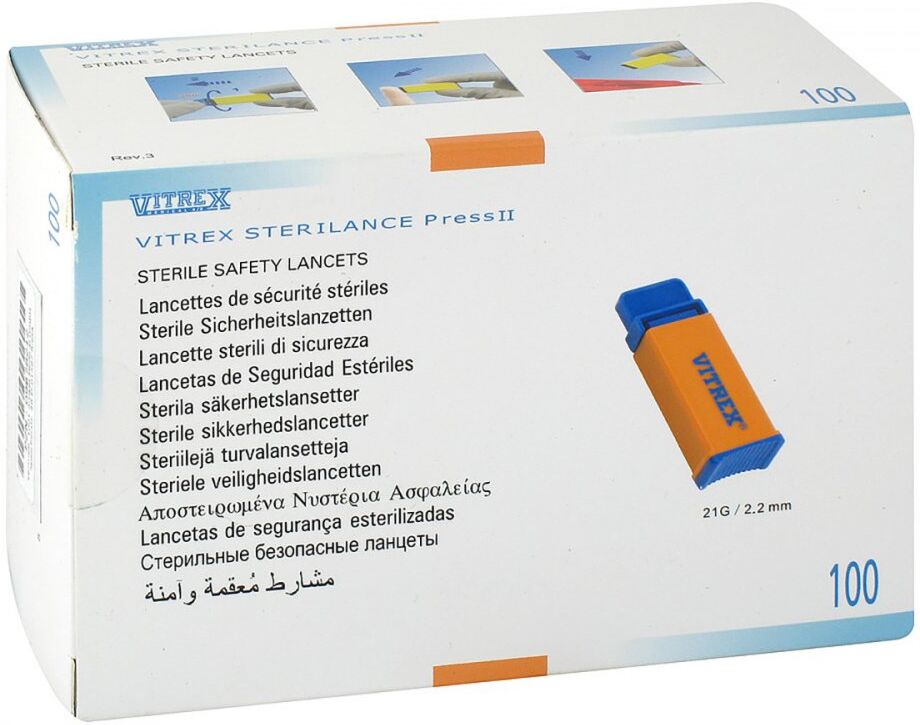 Vitrex Lanzetten 21 G 2,2 mm orange