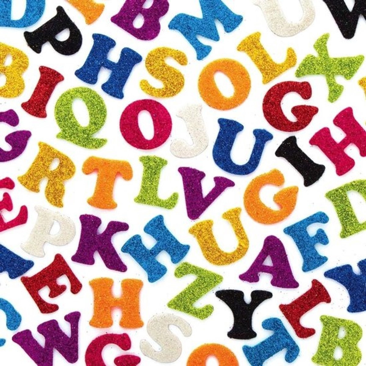Glitter Vilt Zelfklevende Letters - 500 Stuks voor Knutselen en Creatieve Activiteiten