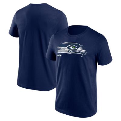 T-Shirt FANATICS "Fanatics T-Shirt Seattle Seahawks Worn Logo Graphic", Damen, Gr. S, blau, 100% Baumwolle, Shirts T-Shirt