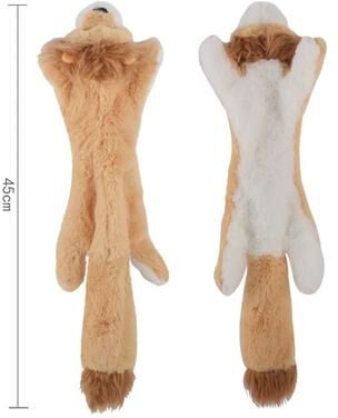 Uplift Essentials Mess Free Stuffingless Plush Squeaky Dog Toy lion