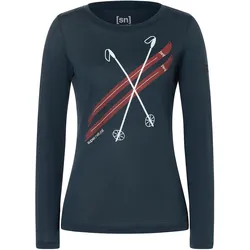 Super Natural, Damen, Funktionsshirt, Women's Kryssede Ski L/S (XL), Blau