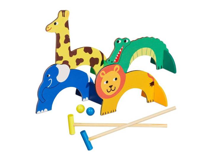 Relaxdays Jeu croquet avec design animalier