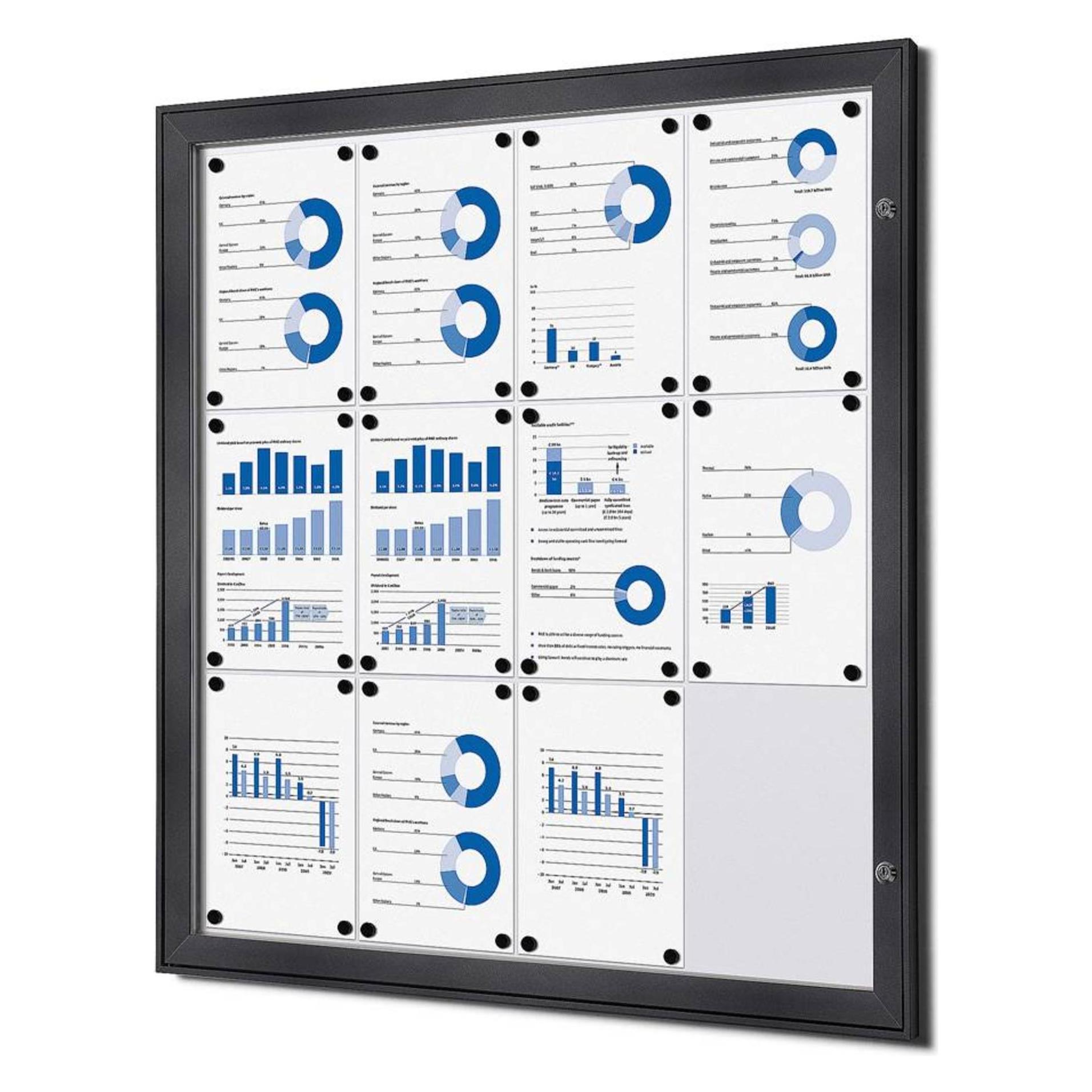 Showdown Displays Showdown Displays Schaukasten grau 12x DIN A4 (96.10 x 100.40 cm) (SCS12xA4C7016JS)