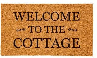 Evergreen "Coir Mat, Welcome to the Cottage, 16"" x 28"""