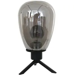 Steinhauer Tischleuchte REFLEXION, Ø 15cm, E27, IP20, mit Schnurschalter, auchglas teilverspiegelt, schwarz matt STE-2682ZW