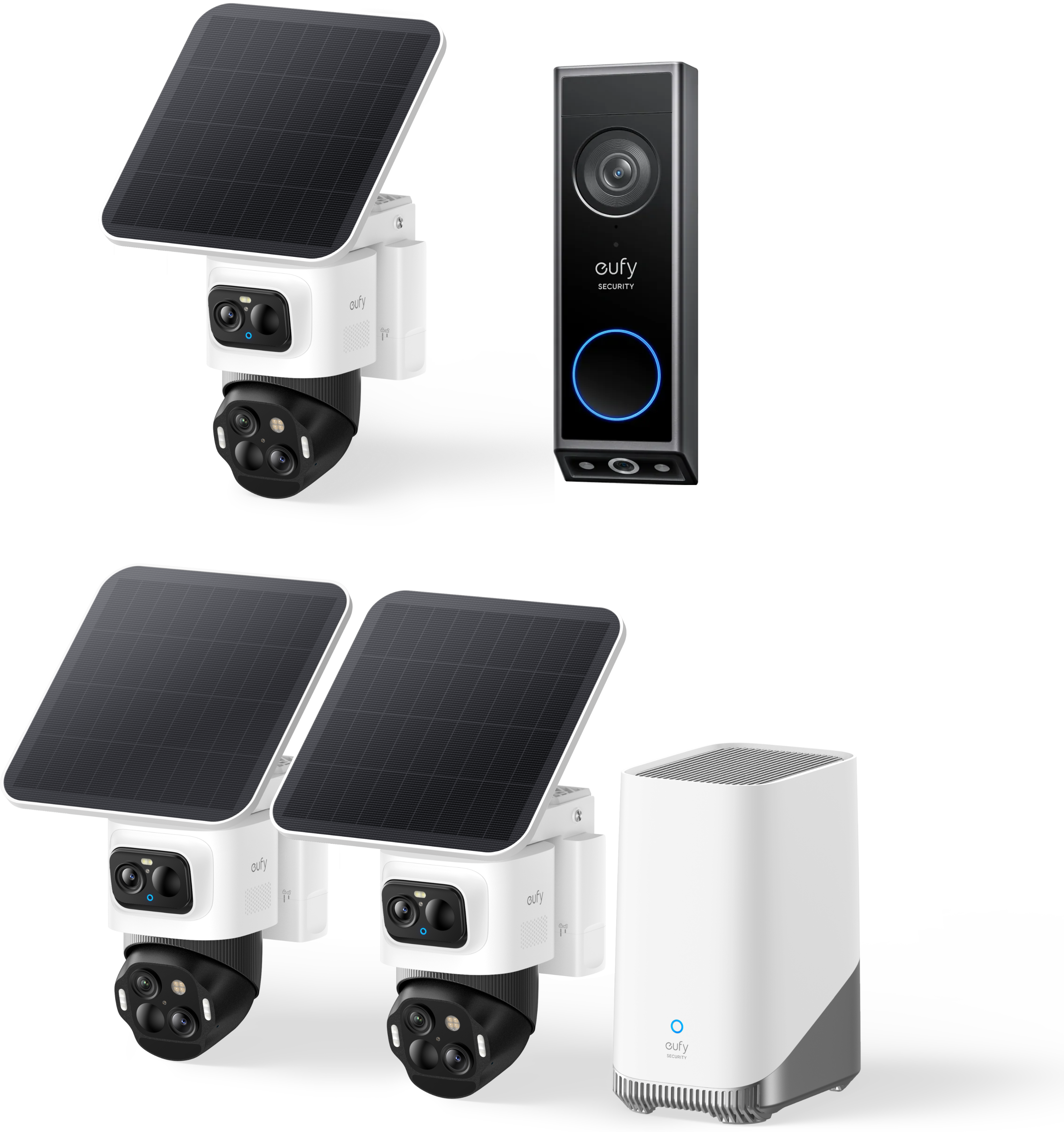 eufyCam S4 3‑Kamera‑Set und Türklingel mit Kamera E340