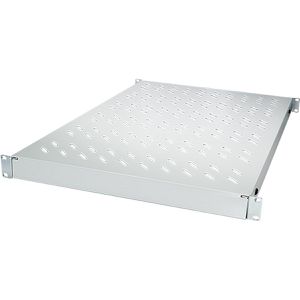 LogiLink Netzwerkschrank-Fachboden  SF0600G, 35 - 55 cm Einbautiefe, 19 Zoll, 1 HE, bis 50 kg, lichtgrau