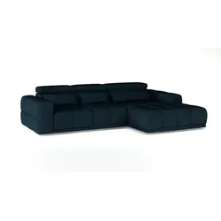 Ecksofa Panama Stoff Blau Dunkelblau
