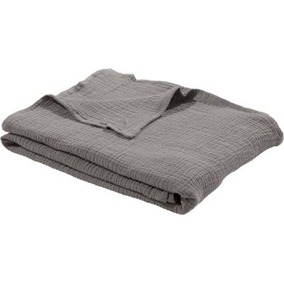 Wohndecke "HEVIN, Musselin, 100% Baumwolle, Topseller", grau (anthrazit), B:280cm L:250cm, Baumwolle, LEGER HOME BY LENA GERCKE, Wohndecken, Wohndecke, Tagesdecke im Baumwoll-Crinkle-Effekt, Musselin, Kuscheldecke