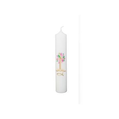 Wiedemann Kerzen Taufkerze Mädchen verziert 265 x 50 mm, mit individueller Namensverzierung