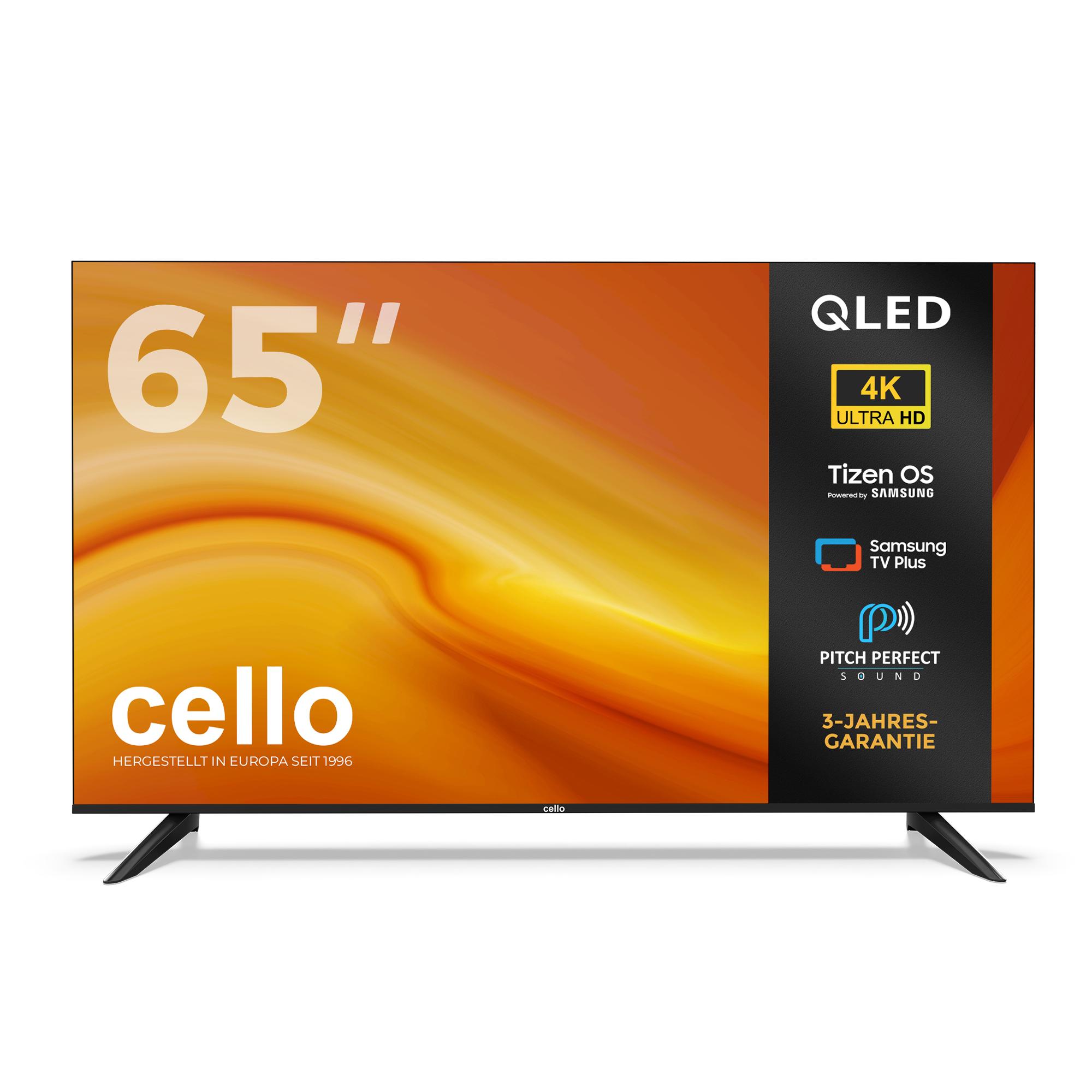Cello QLED 65 Zoll 4K UHD (3840 × 2160) Smart LED Fernsher mit Triple-Tuner, Pitch Perfect Sound System, WLAN, Bluetooth mit Tizen OS by Samsung