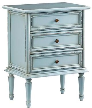 Casa Florentina Emile 3-Drawer Nightstand - Distressed Blue Gray - Ballard Designs