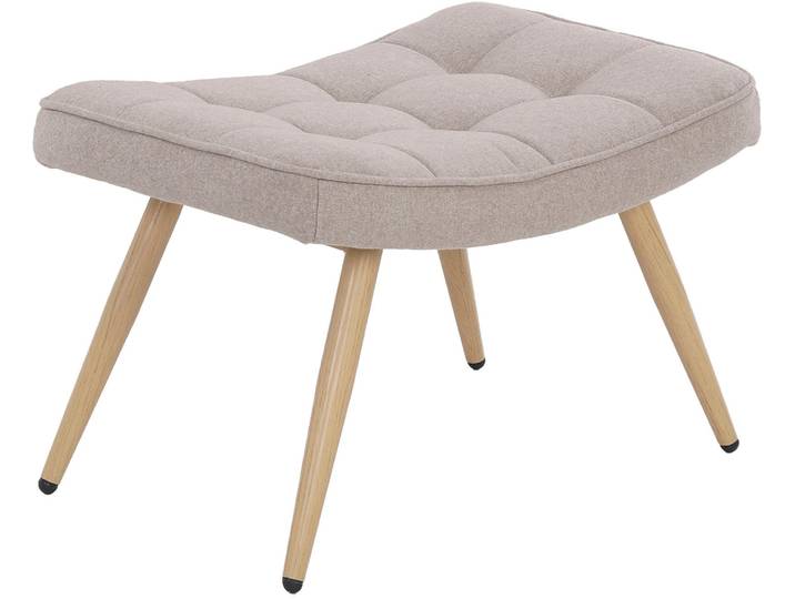 Hocker BYLIVING UTA , beige (sandfarben), B:60cm H:39cm, Hocker, Hocker, Bezug Webstoff oder Samt, Schaumstoff