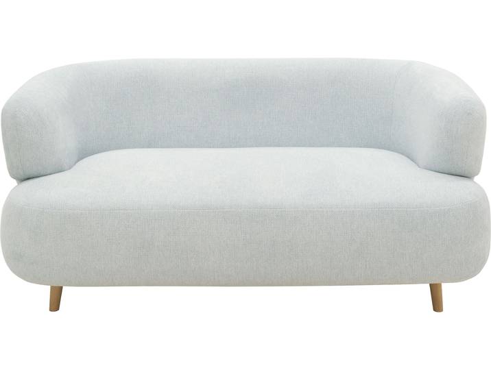 2-Sitzer HOME AFFAIRE Tistam Runde Form , blau (hellblau), B:160cm H:73cm T:86cm, 95% Polyester, 5% Nylon, Sofas, 2-Sitzer, perfektes Einzelstück, organische Form, Füsse aus massivem Holze